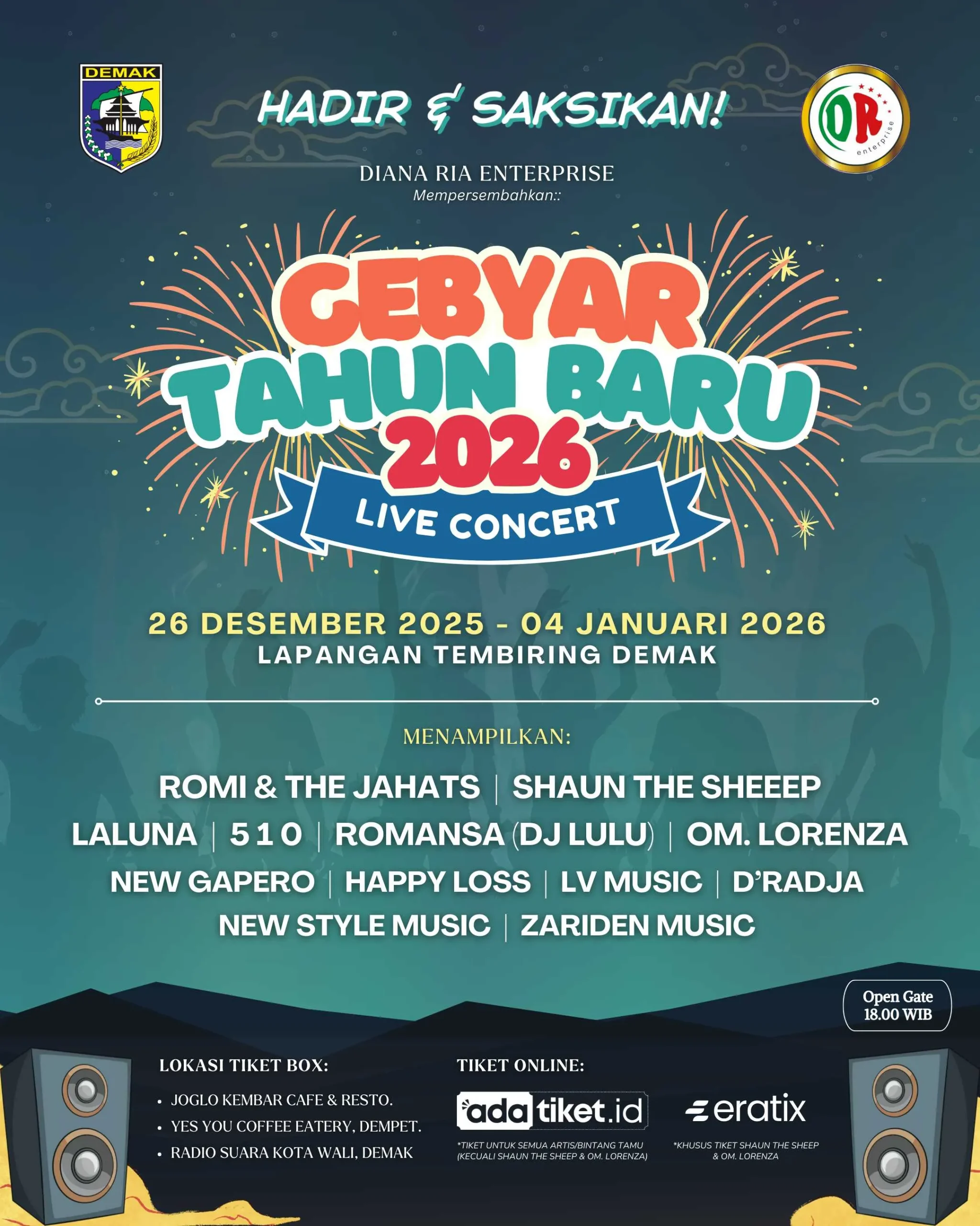 gebyar tahun baru 2026 live concert adatiket elshanumeric catrxusuq